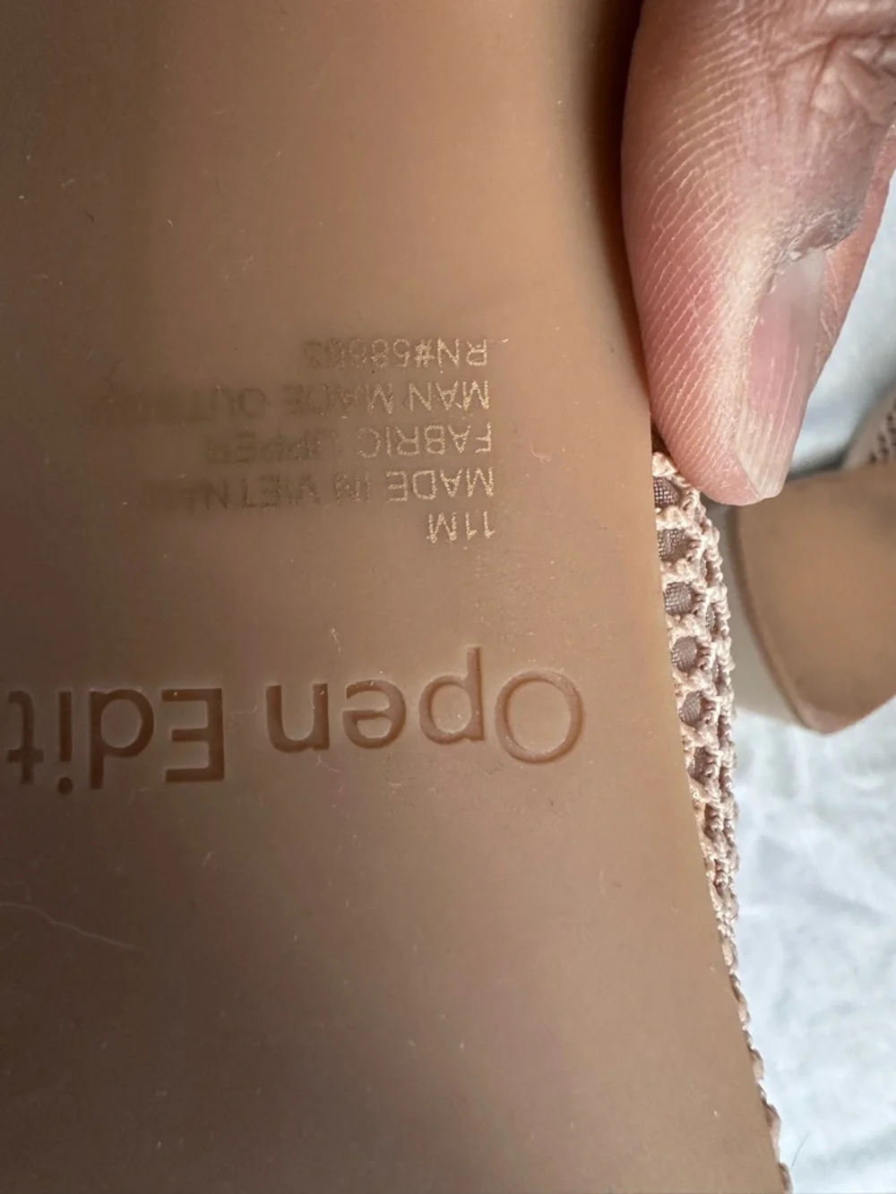 Open Edit Colette Mesh Mule Heels Beige Block Heel Sandals Size 11 - Picture 8 of 11